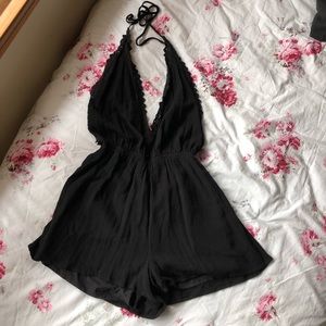 kendall & kylie black backless romper